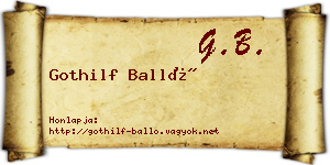 Gothilf Balló névjegykártya